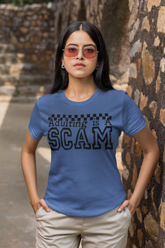 Adulting Is a Scam Graphic T-Shirt – Playful Sarcastic Statement Tee
