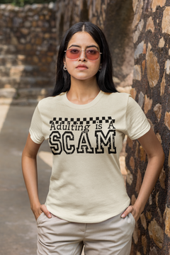 Adulting Is a Scam Graphic T-Shirt – Playful Sarcastic Statement Tee