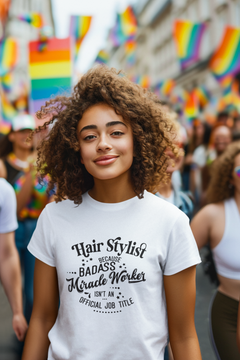 Badass Hair Stylist T-Shirt – Comfortable & Stylish Tee for Salon Professionals