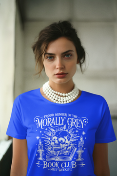 Morally Grey Book Club Graphic Tee – Dark Academia Book Lover T-Shirt
