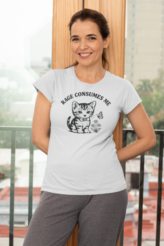 Rage Consumes Me Shirt – Funny Dark Humor Cat Graphic T-Shirt
