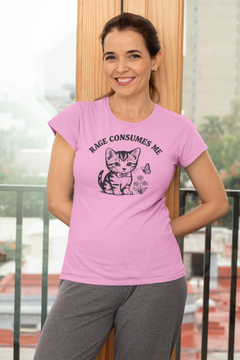 Rage Consumes Me Shirt – Funny Dark Humor Cat Graphic T-Shirt