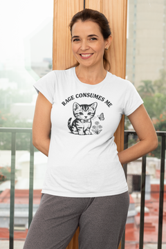 Rage Consumes Me Shirt – Funny Dark Humor Cat Graphic T-Shirt