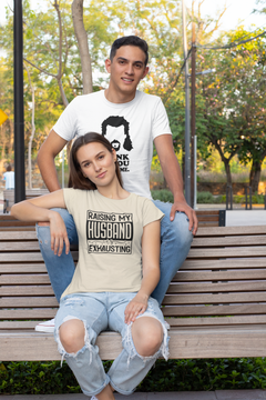 Raising My Husband Is Exhausting Funny Wife Shirt – Marriage Humor Tee