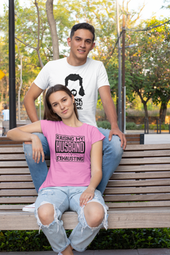 Raising My Husband Is Exhausting Funny Wife Shirt – Marriage Humor Tee