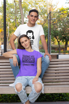 Raising My Husband Is Exhausting Funny Wife Shirt – Marriage Humor Tee
